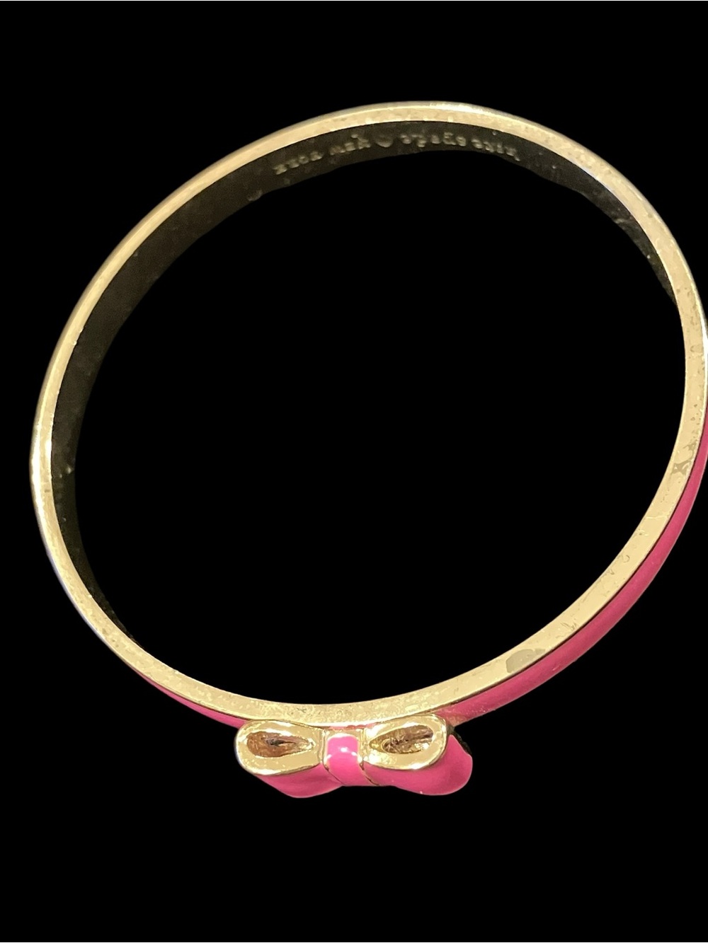Kate Spade New York Enamel Bow Bangle Bracelet Pink retired - Picture 3 of 8